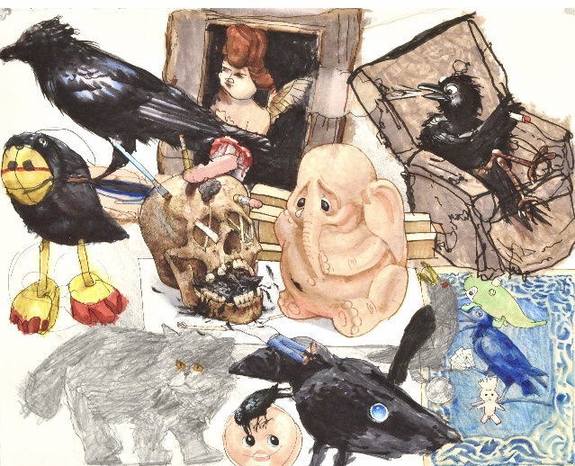 A collage of a variety of illustrations.
