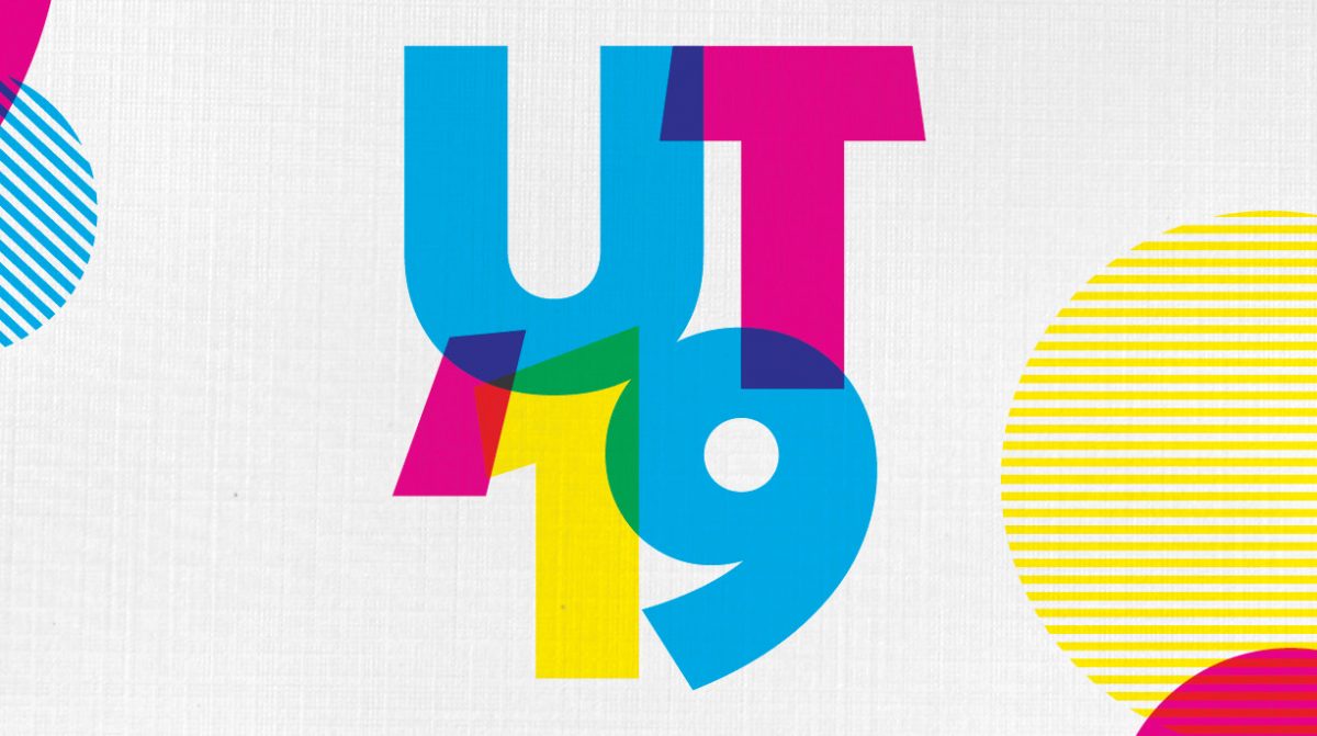 A colorful image that says, "UT '19"